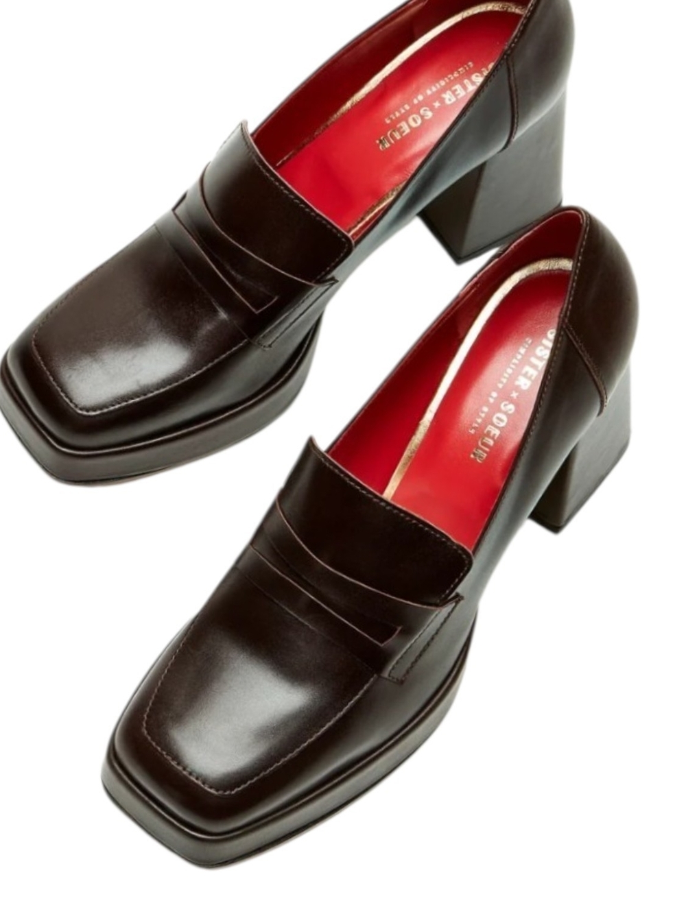 Sister x Soeur Effie Loafer Dark Brown Block Heel